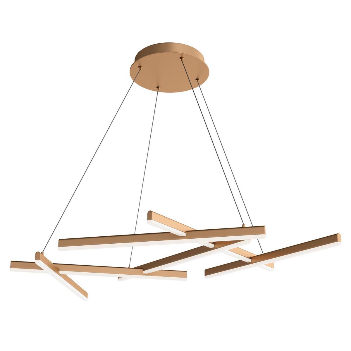 PENDELLEUCHTE LINE - Goldfarben, Trend, Kunststoff/Metall (101/66/5,5cm) - MAYTONI