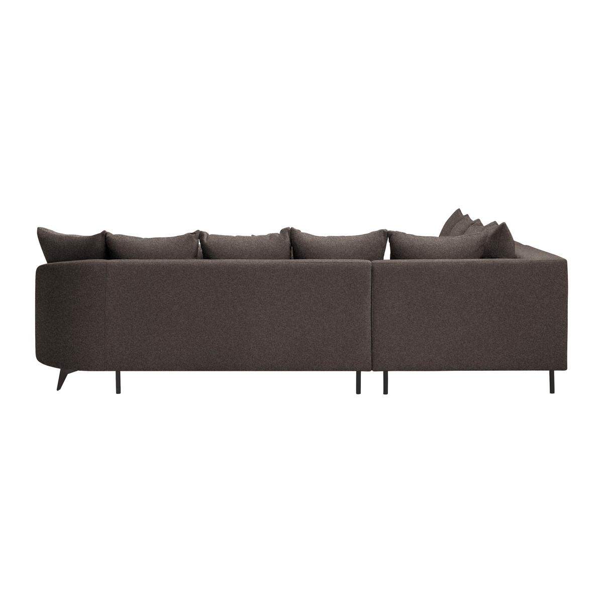 Ecksofa Axel Mokka - Schwarz/Mokka, MODERN, Textil/Metall (250/87/291cm) - Mömax