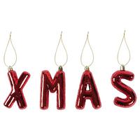 Christbaumanhänger Xmas Rot - Rot, Kunststoff - Mömax