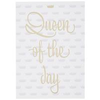POSTKARTE Queen of the day - Goldfarben/Rosa, MODERN, Papier (10,5/14,8cm)