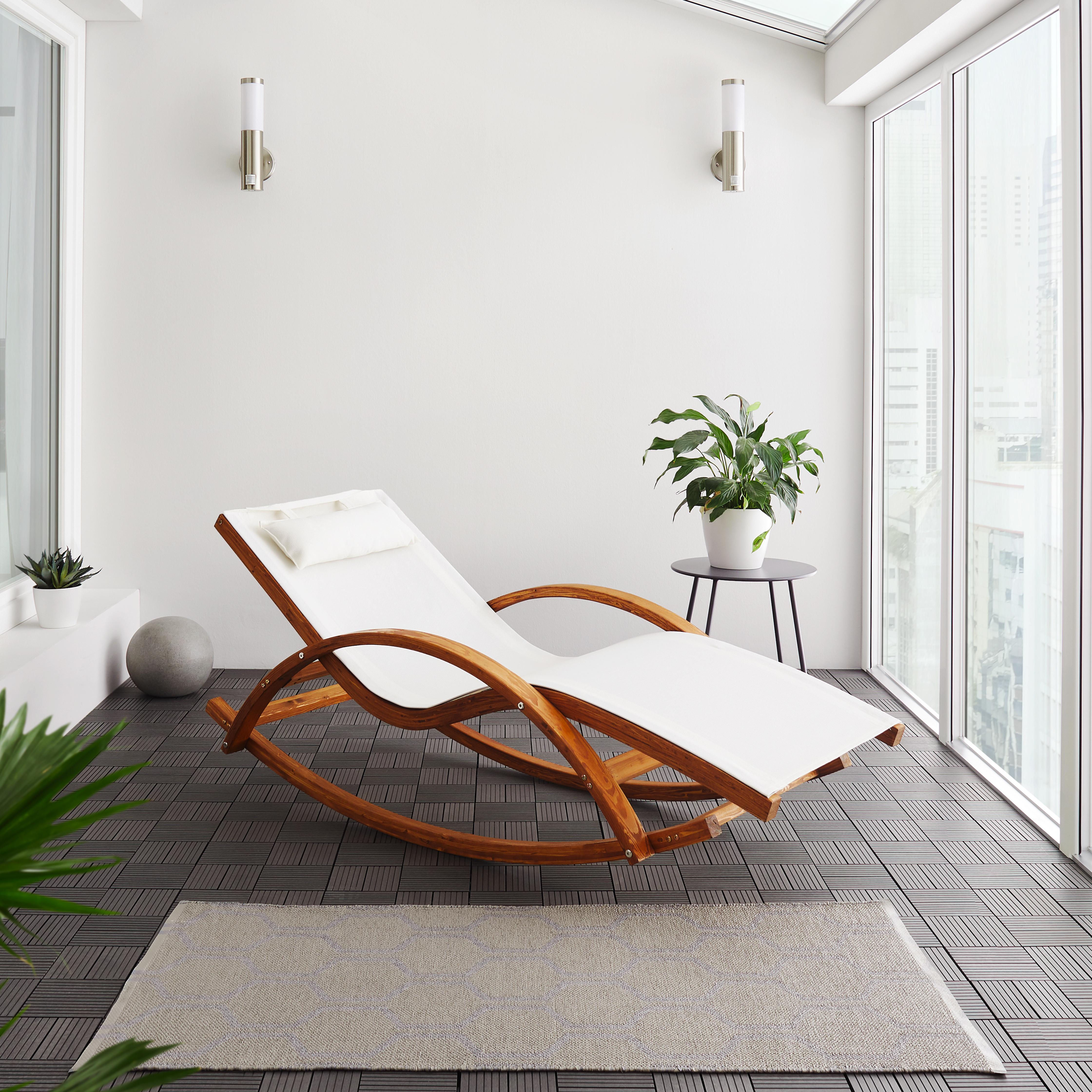 Gartenliege Jenna aus Lärchenholz - Weiß, MODERN (72/70/167cm) - Bessagi Garden