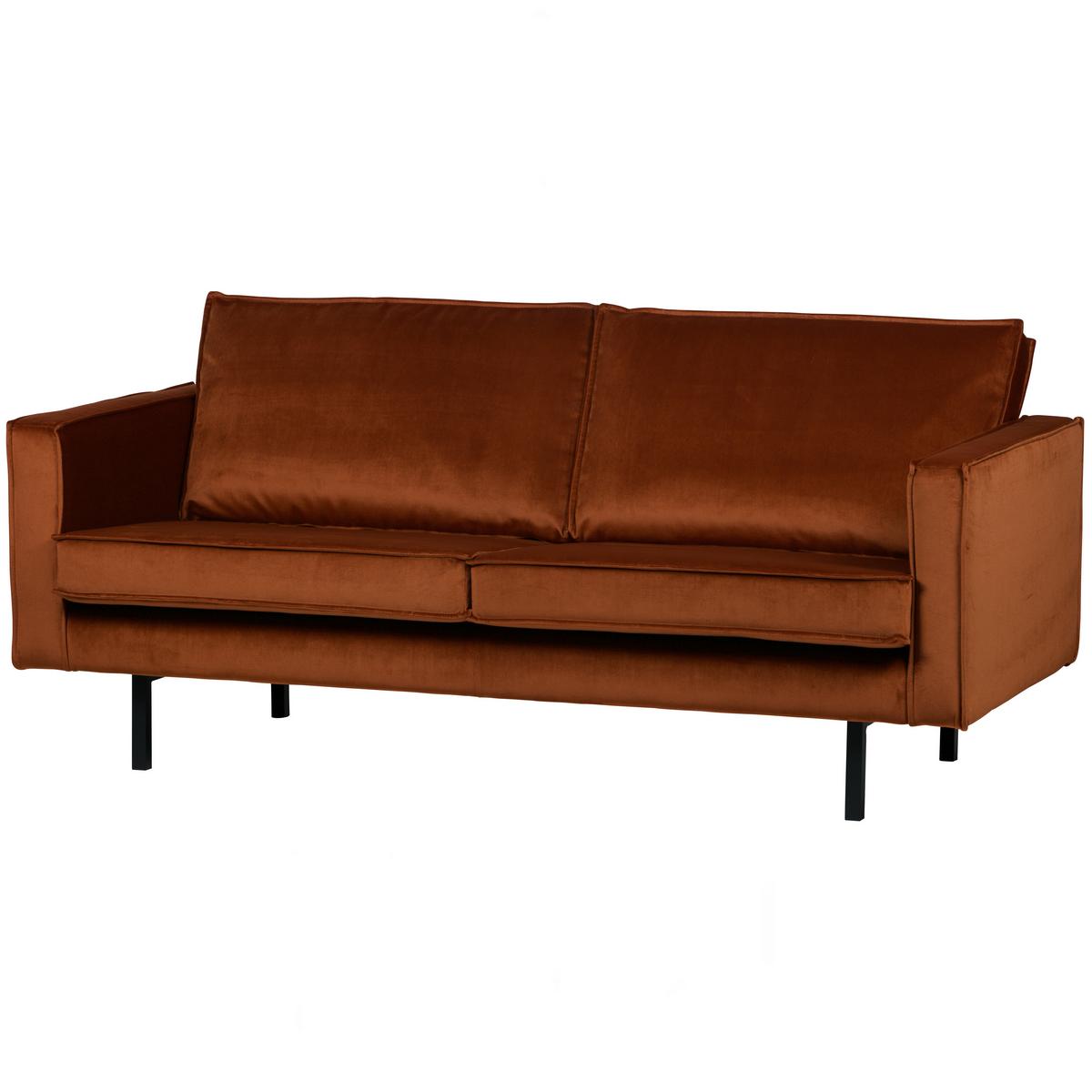 2,5-Sitzer Sofa Rodeo Rostfarben B: 190cm - Rostfarben/Schwarz, Design, Textil/Metall (190/85/86cm) - Livetastic