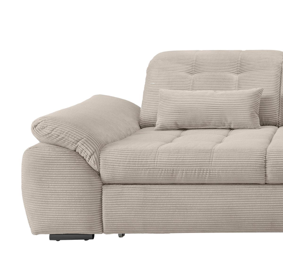 Ecksofa mit Bettkasten Rigatti ca. 314x184 cm Beige - Beige/Schwarz, MODERN, Textil/Metall (314/184cm) - Livetastic