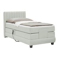 Boxspringbett Dixon Hellgrau ca. 90x200cm - Hellgrau/Schwarz, KONVENTIONELL, Holz/Holzwerkstoff (90/200cm) - Premium Living
