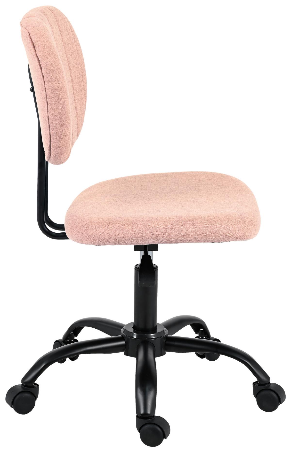 Drehstuhl Tom Rosa - Schwarz/Rosa, MODERN, Textil/Metall (55/79-89/56cm) - Mömax