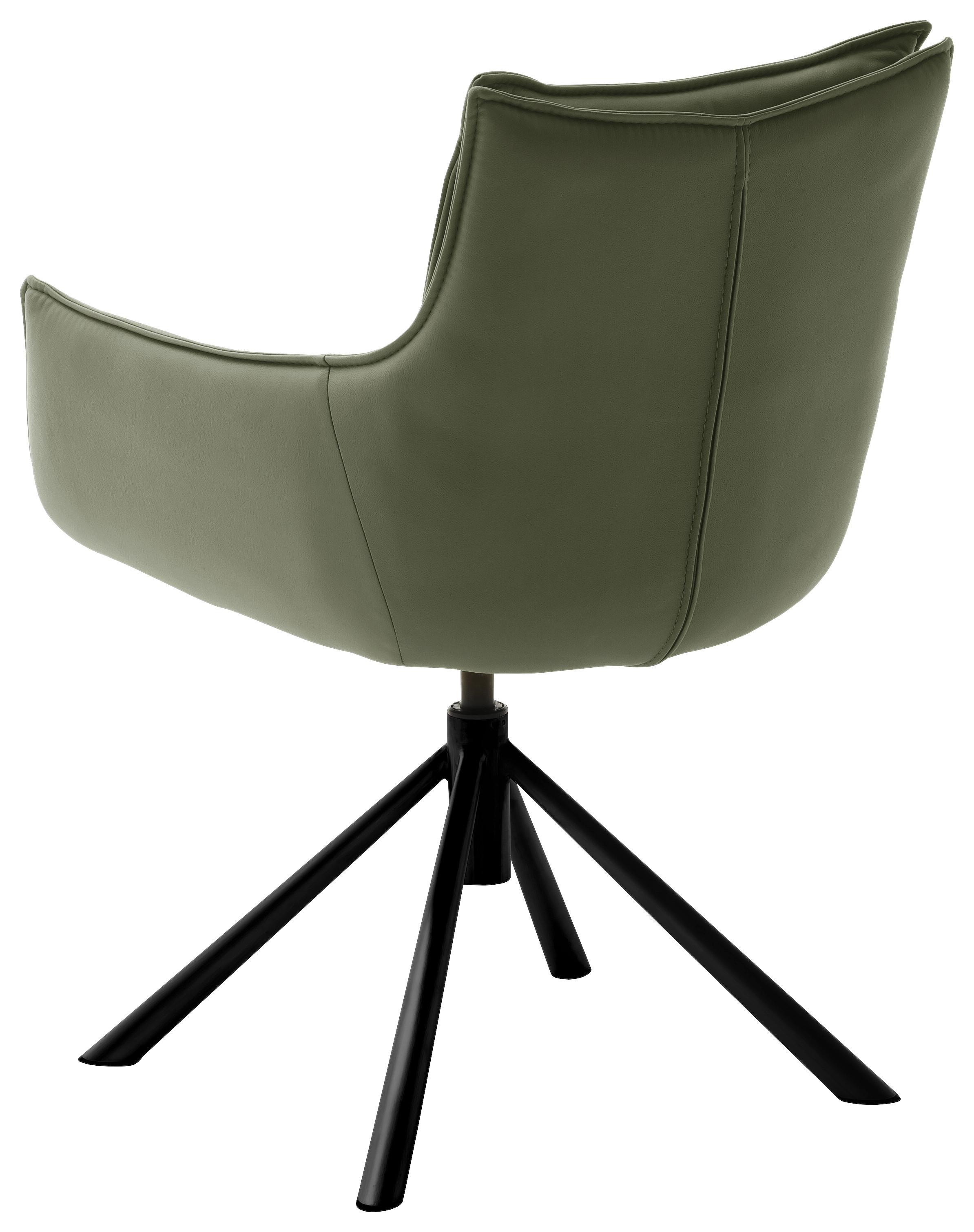 KRZESŁO Z PODŁOKIETNIKAMI HOUSTON - czarny/oliwkowa zieleń, Design, metal/tkanina (60/90/65cm) - Novel
