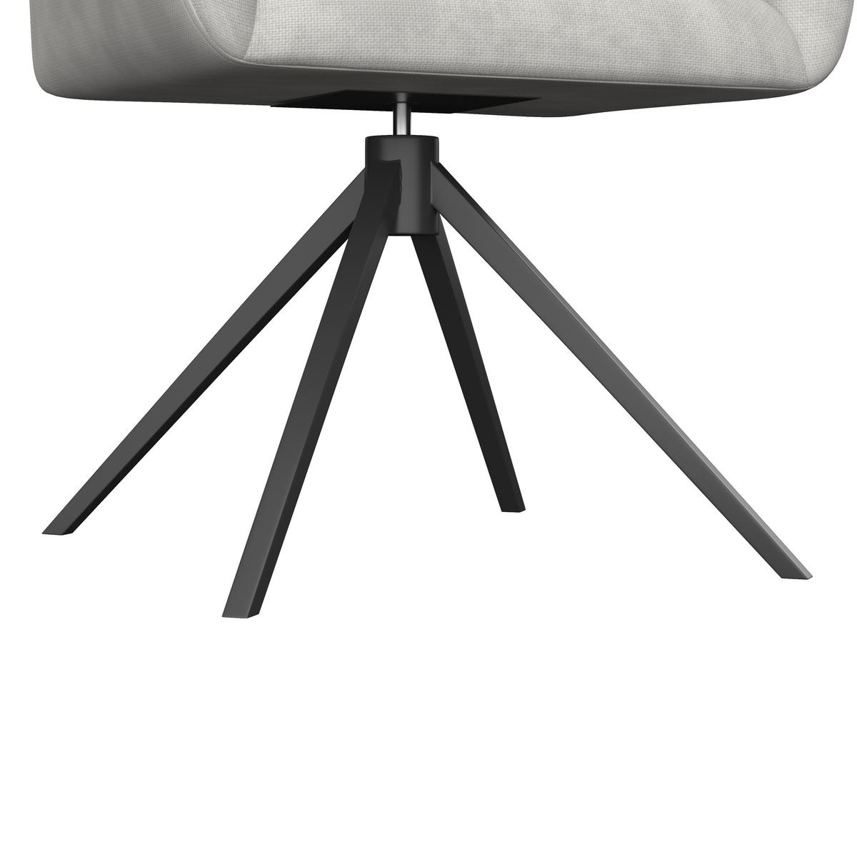 Armlehnstuhl Malina Hellgrau Webstoff Drehbar Gepolstert - Hellgrau/Schwarz, MODERN, Holz/Textil (63/85,5/66,5cm) - Bessagi Home