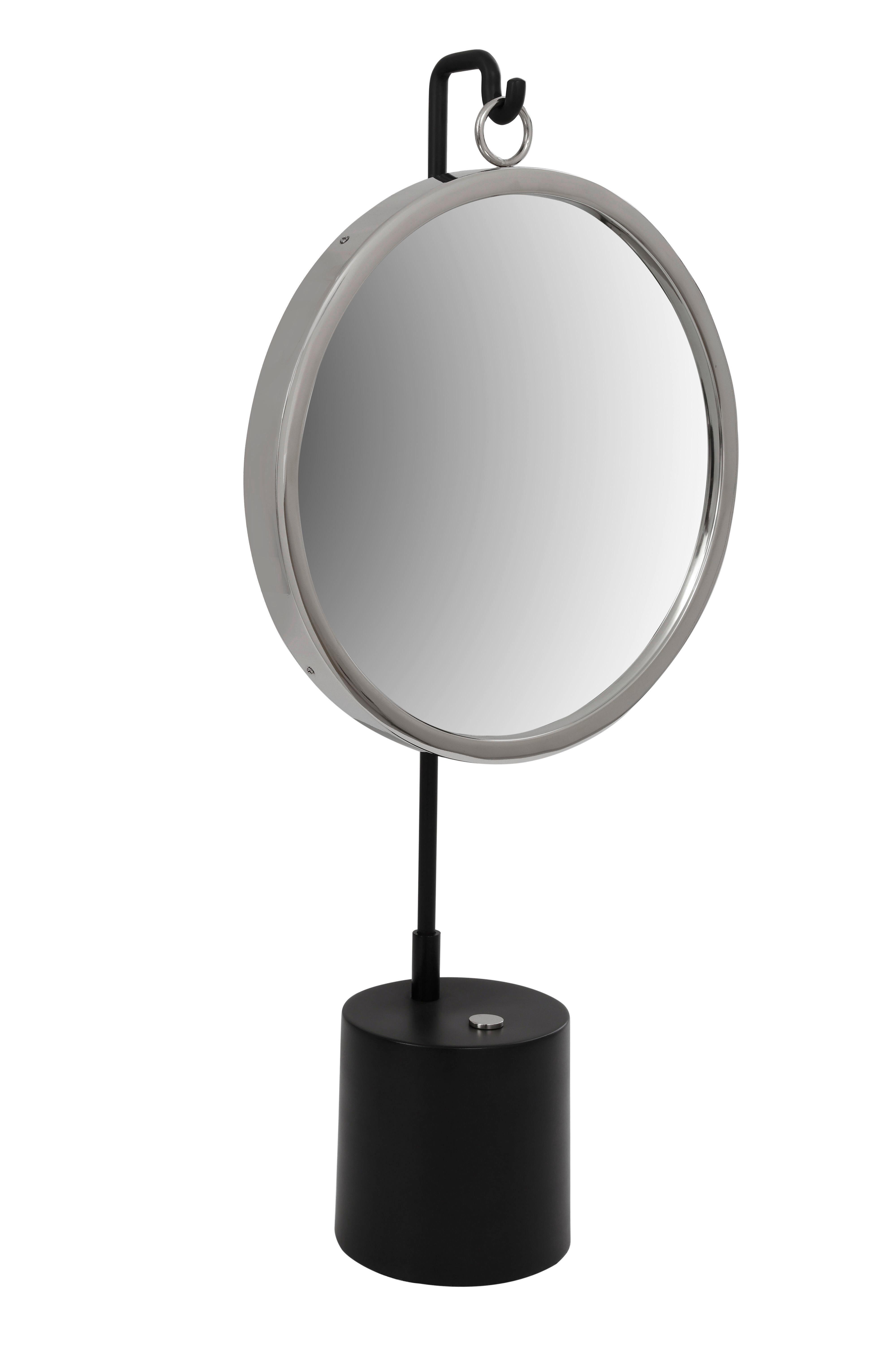 Tischspiegel Eleganca ca. 30x65x13 cm Schwarz/Silber - Silberfarben/Schwarz, Design, Glas/Metall (30/65/13cm) - Kayoom