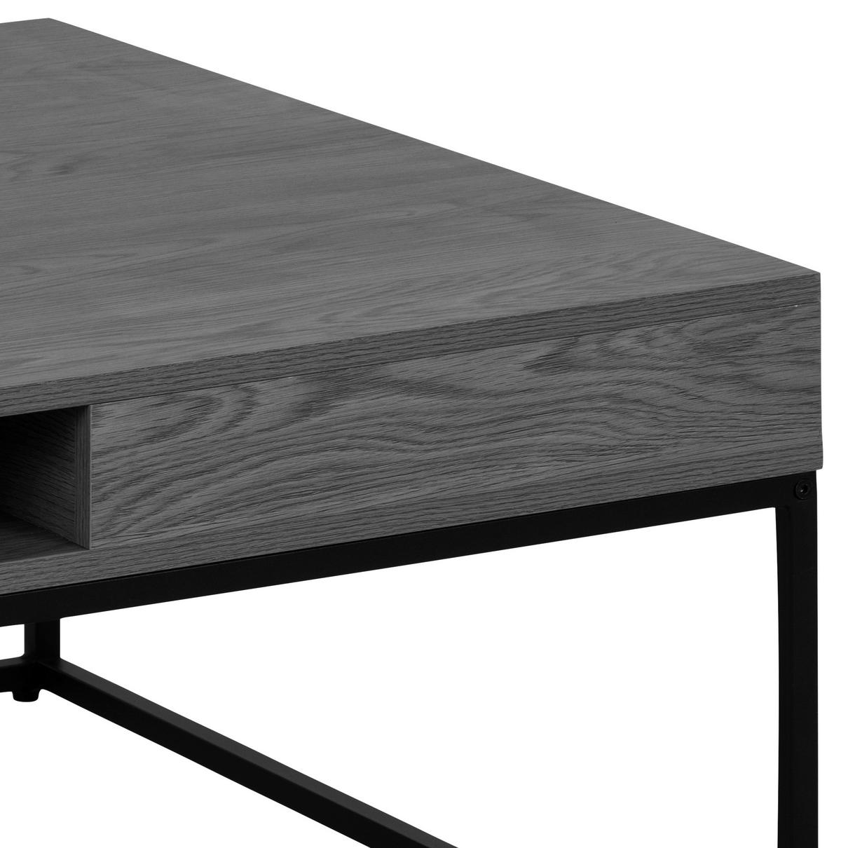 STOLIK KAWOWY WILLFORD - kolor jesionowy/czarny, Trend, materiał drewnopochodny/metal (80/80/40cm) - MID.YOU