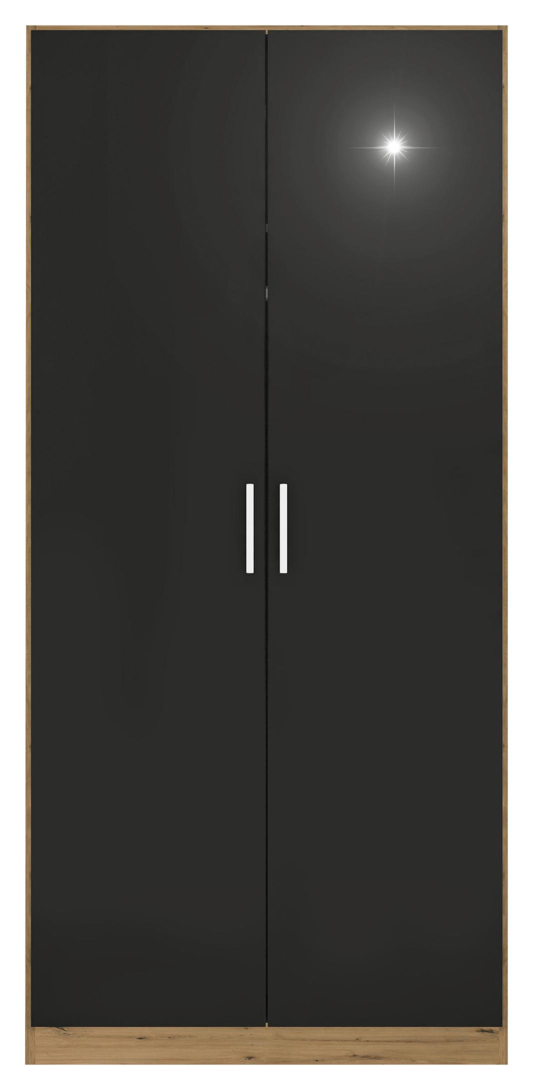 Ormar S Klasičnim Vratima Berlin - siva/hrast Artisan, Moderno, drvni materijal/plastika (91/197/54cm) - Modern Living