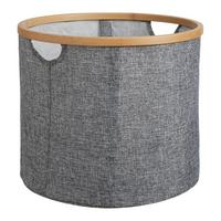 POJEMNIK DO PRZECHOWYWANIA BENT - szary, Modern, drewno/tkanina (38/32cm) - Modern Living