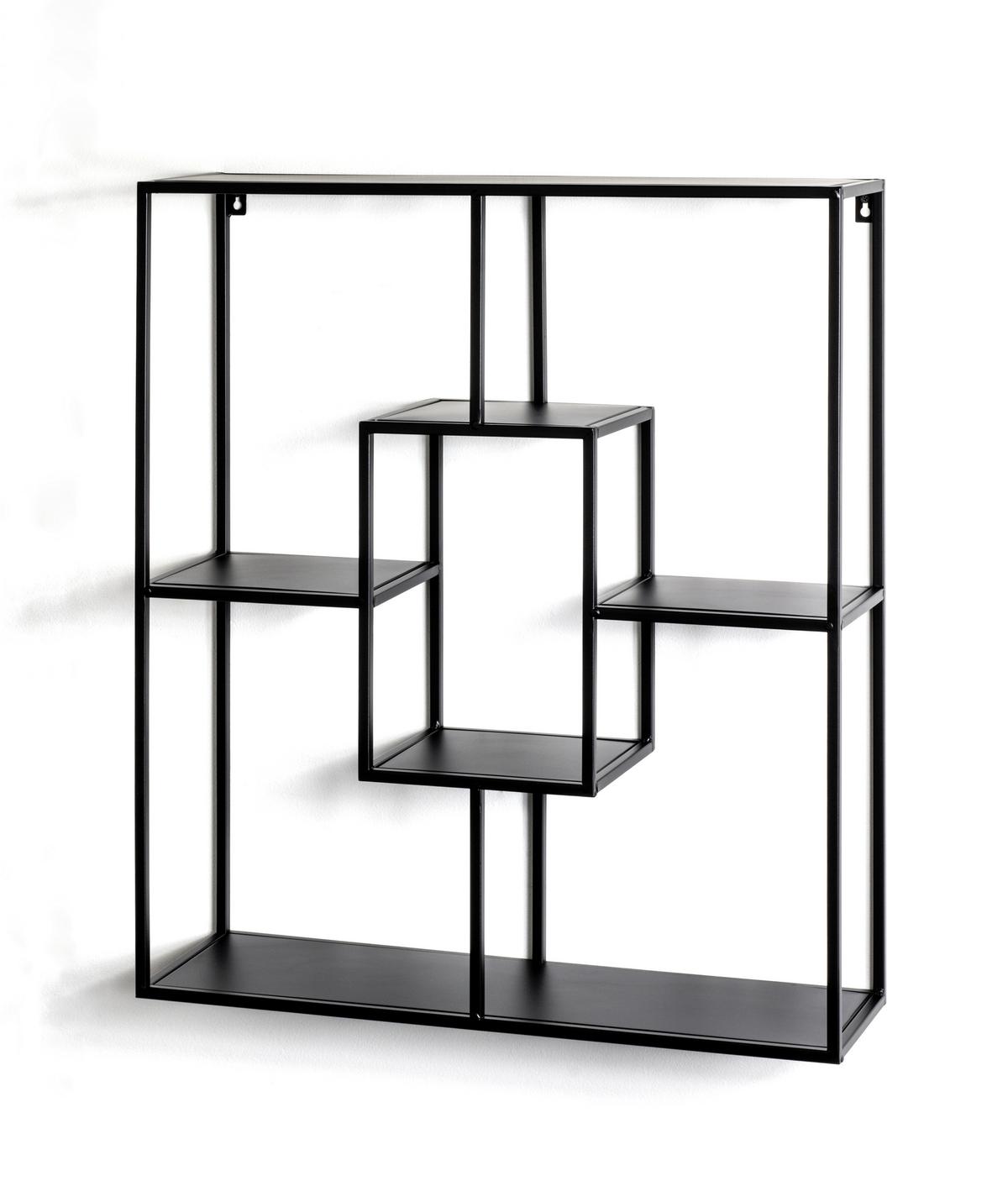 REGAŁ ŚCIENNY KIRKLEES 7 -LOMOCO- - czarny, Modern, metal (60/70/18cm) - Lomoco