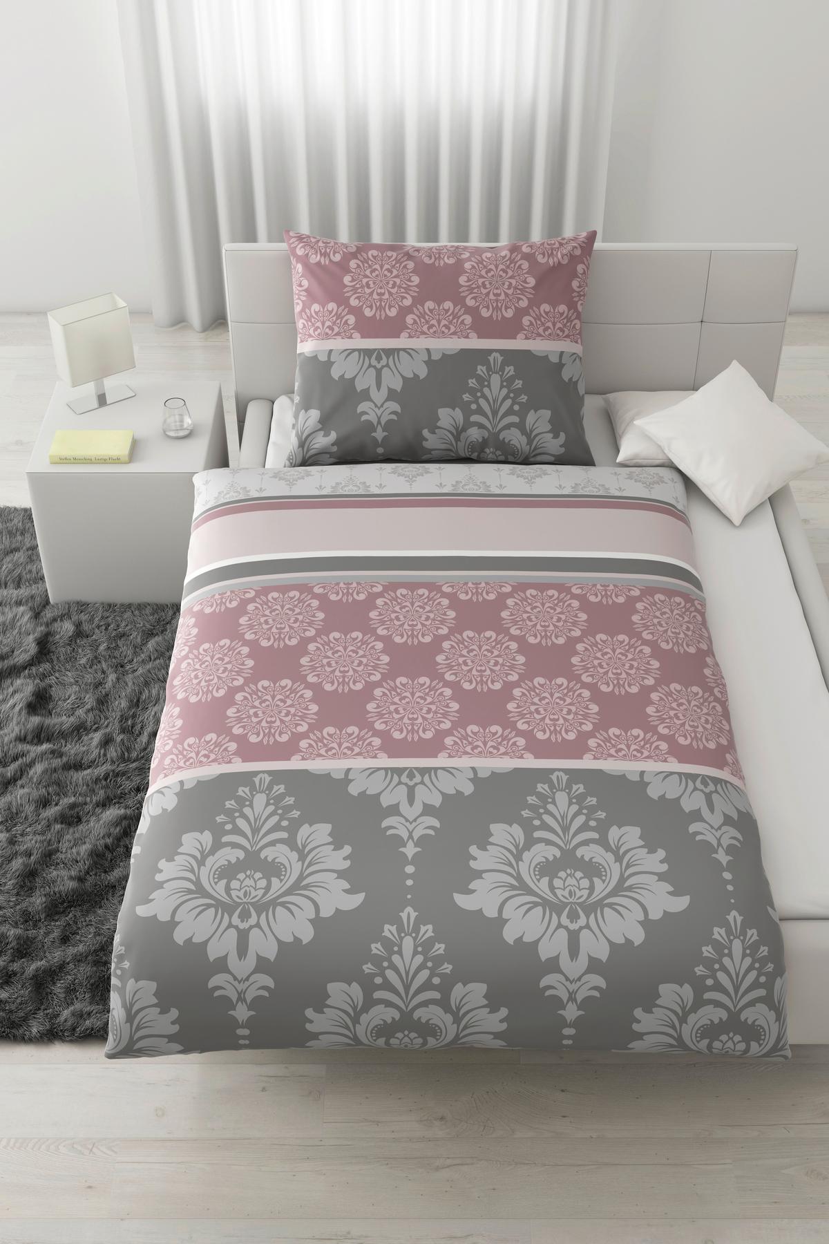BETTWÄSCHESET YVONNE - Rosa, Konventionell, Textil (160/210cm) - Modern Living