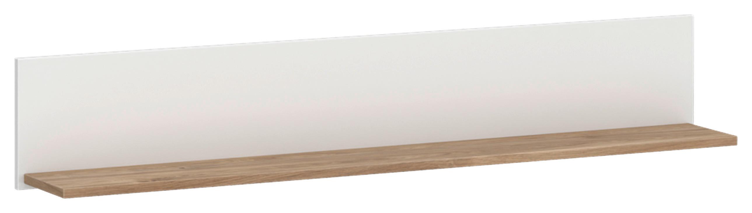 Zidna Polica Marlow - bijela/boje hrasta, Moderno, drvni materijal (120/21/20cm) - Modern Living