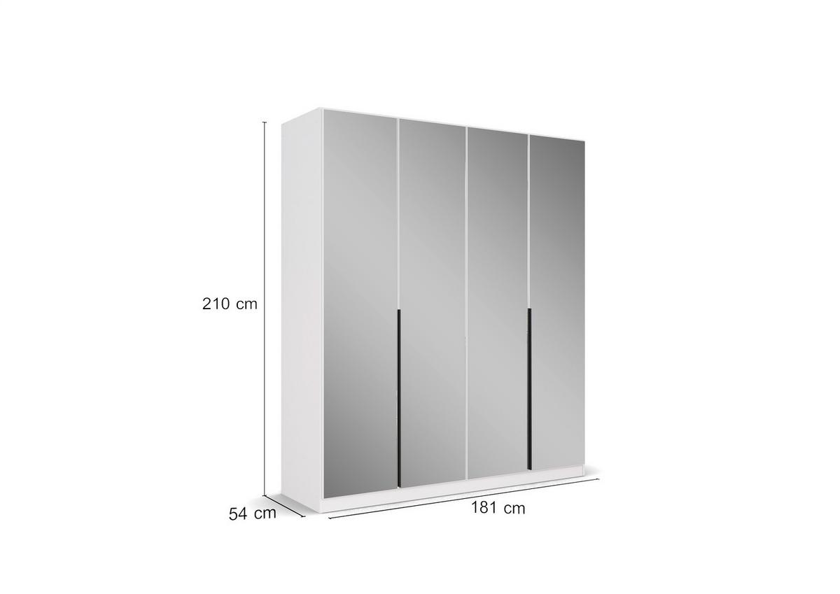 Ormar S Klasičnim Vratima Skyla - bijela, Moderno, drvni materijal/metal (181/210/54cm) - Modern Living