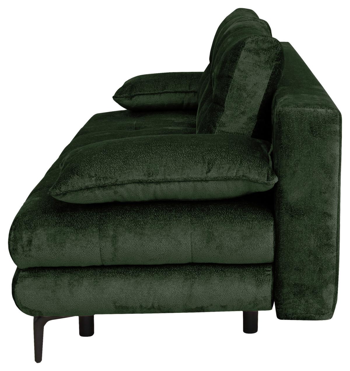 Trosjed Perla - tamno zelena/crna, Konvencionalno, tekstil/metal (203/94/96cm) - Modern Living
