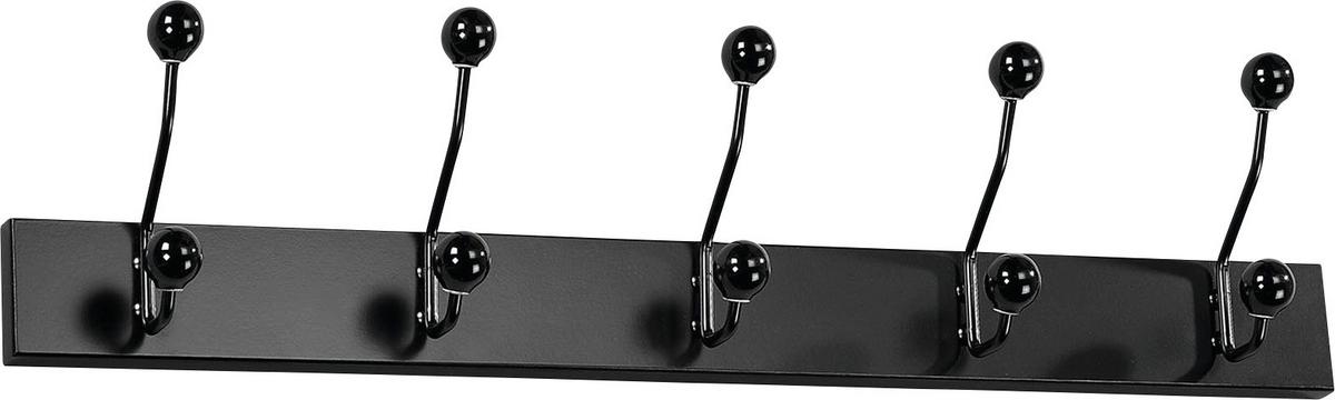 Stenski Obešalnik Greve, Črna - črna/bela, Moderno, kovina/leseni material (65/13/7cm) - Modern Living