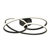 Stropna Led-svetilka Mofer - črna, Moderno, kovina/umetna masa (50/13cm) - Premium Living