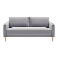 Sofa Livia Grau Samt - Naturfarben/Grau, MODERN, Holz/Textil (176/78/76cm) - Bessagi Home