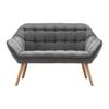 Dvosed Monique, Temno Siva, Žamet - temno siva, Moderno, tekstil/les (127/76/74,5cm) - Bessagi Home