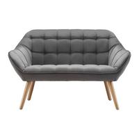 Dvosed Monique, Temno Siva, Žamet - temno siva, Moderno, tekstil/les (127/76/74,5cm) - Bessagi Home