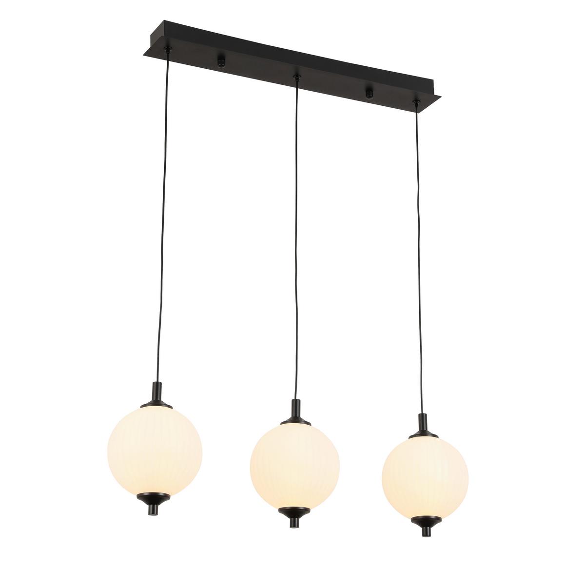 Lampă suspendată cu LED WILM - alb/negru, Modern, plastic/metal (65/15/120cm) - Modern Living