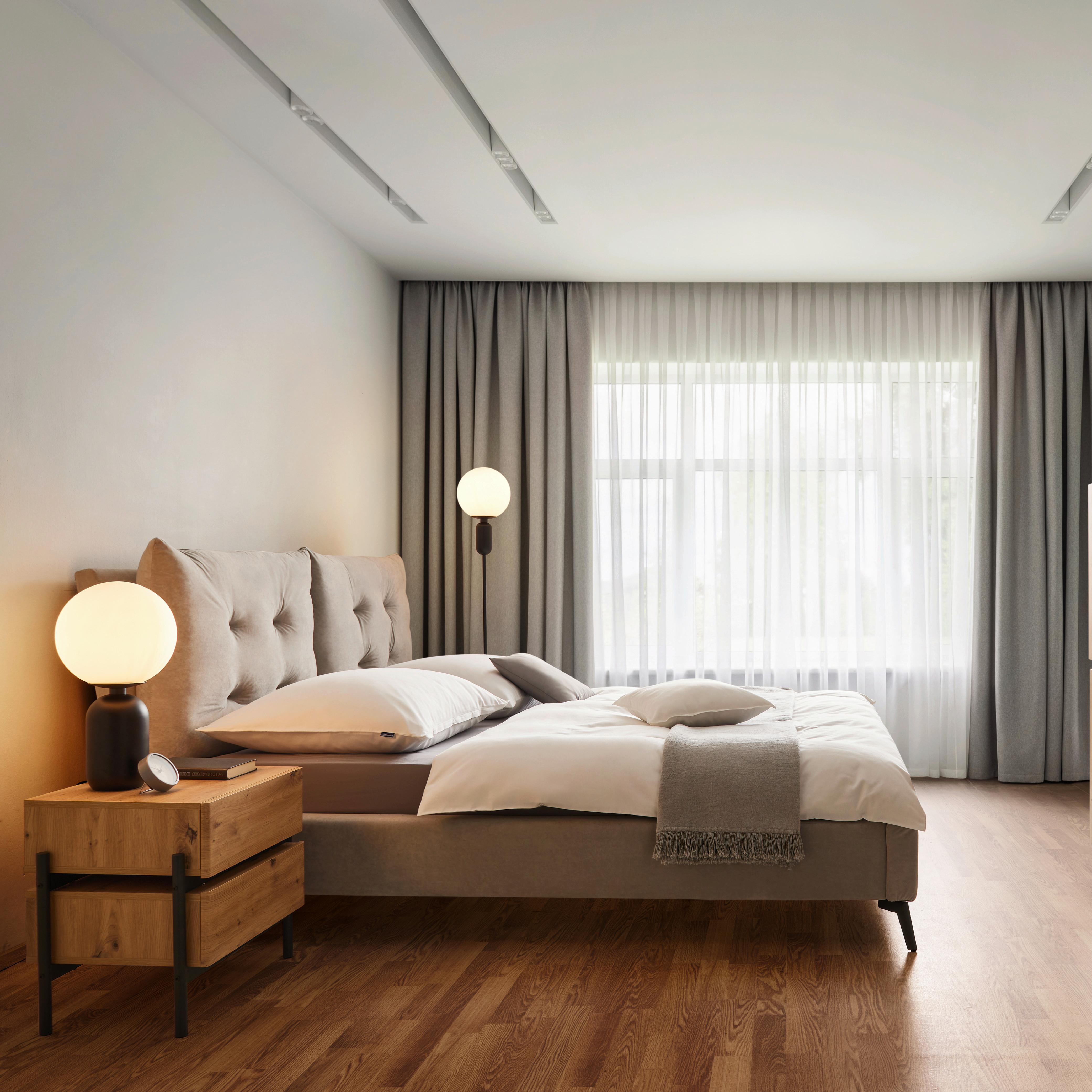 Tapecirani Krevet Dreamy - svijetlo siva/crna, Moderno, drvo/metal (180/200cm) - Bessagi Home