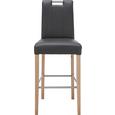 Barhocker in Schwarz - Eichefarben/Schwarz, MODERN, Holz/Textil (48/111,5/54,5cm) - Modern Living
