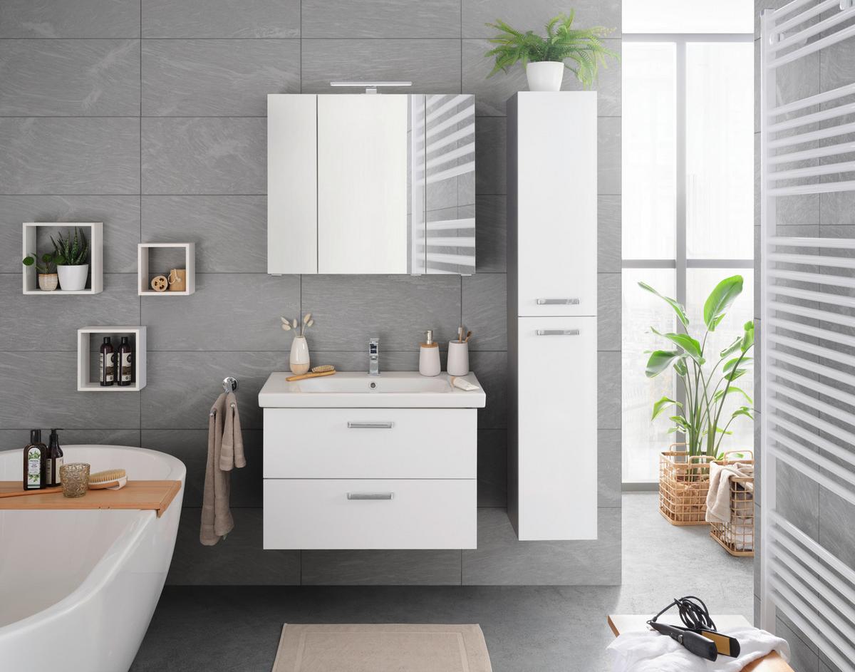 Omara Z Ogledalom Carin -Exklusiv-, Temno Siva, Led - barve kroma/temno siva, Moderno, steklo/leseni material (80/70/20cm) - Mömax