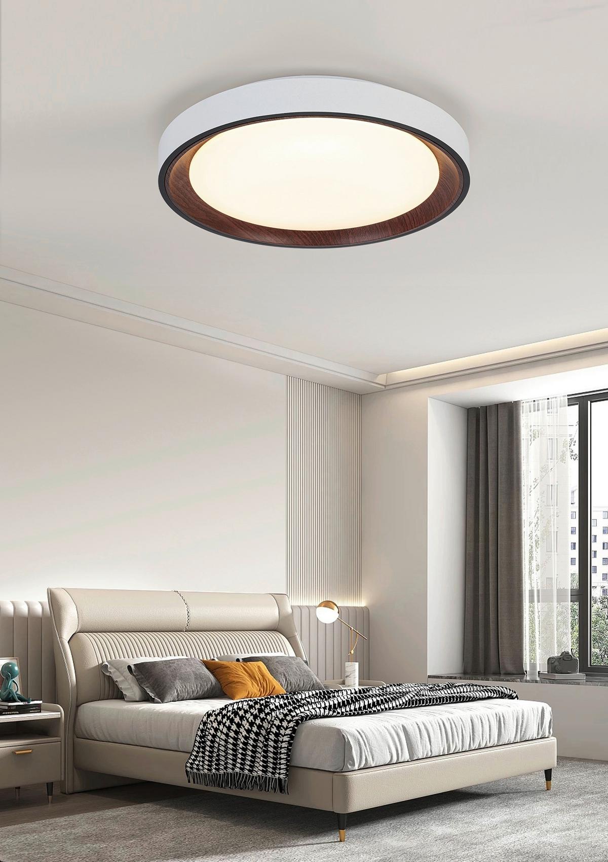 LAMPA SUFITOWA TINA - czarny/biały, Trend, tworzywo sztuczne/metal (40/7cm) - Novel