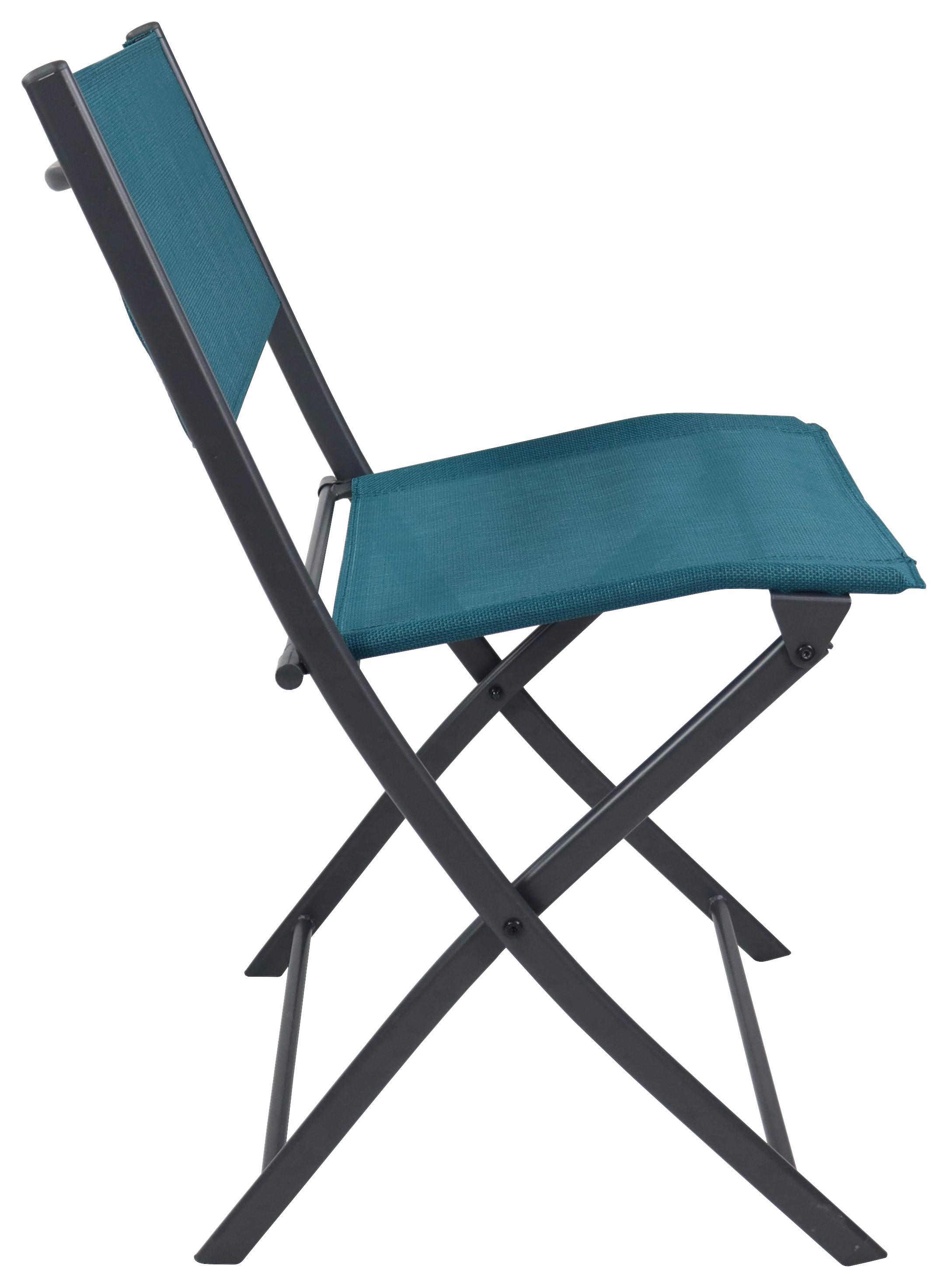 GARTENSTUHL-SET SUMILA - Türkis/Schwarz, Modern, Textil/Metall (45/79/46cm) - Ambia Garden