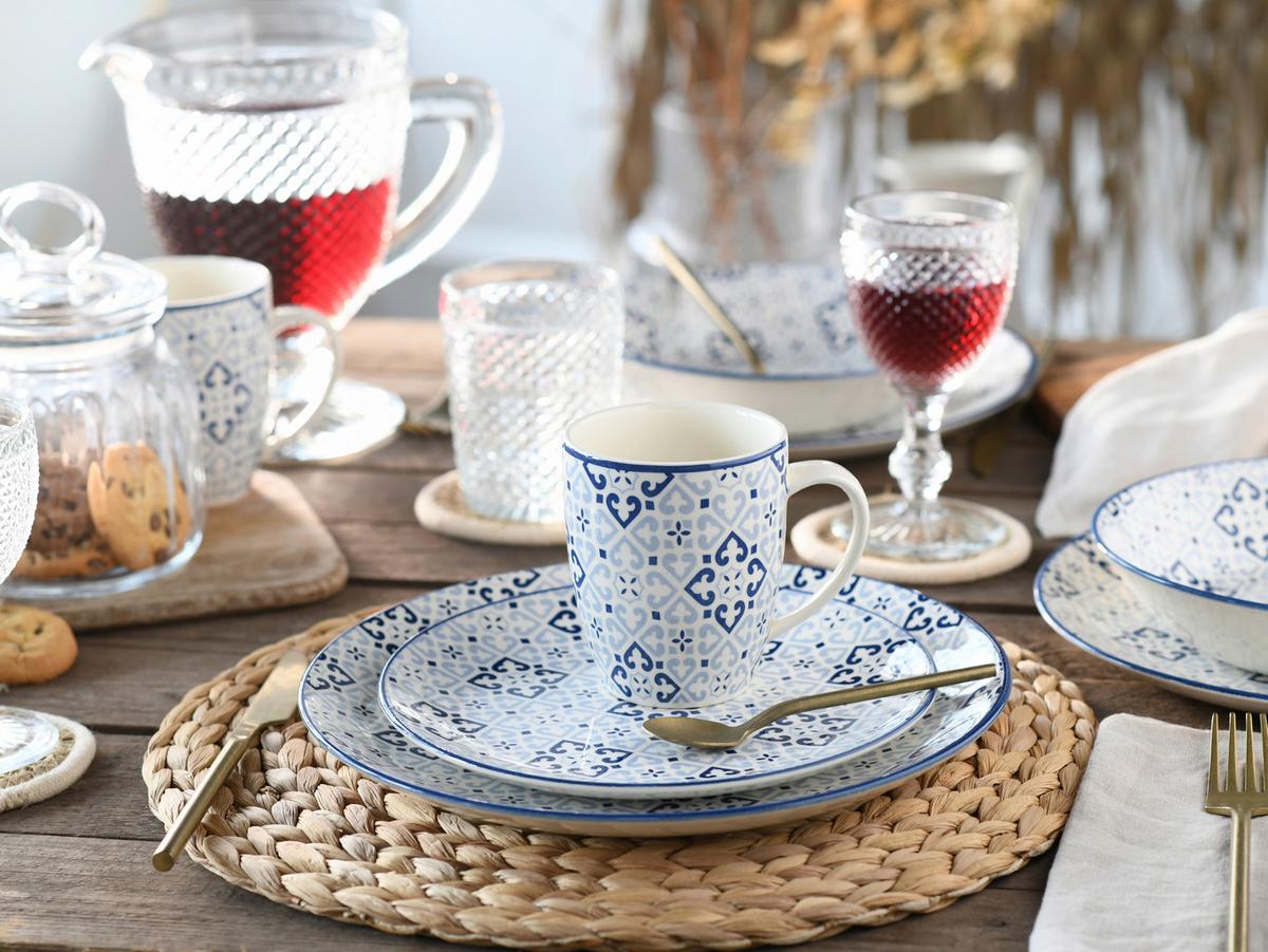 Kombinirani Servis Yara Blue, 16-Delni - modra/bela, Basics, keramika - Creatable