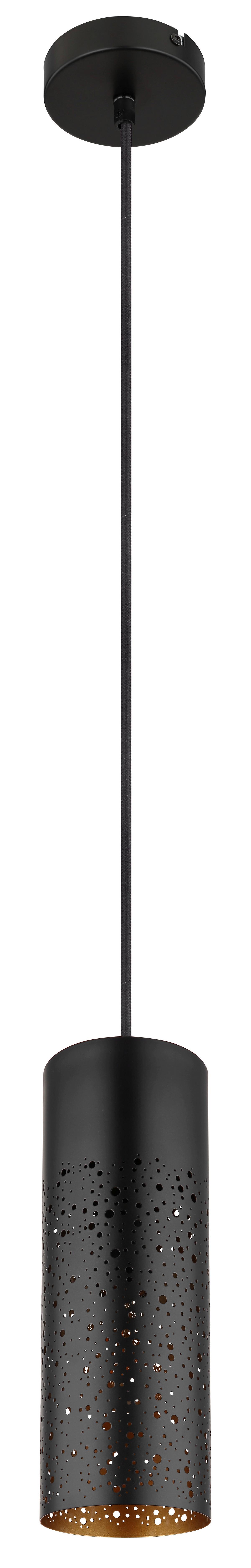 Hängeleuchte Crocky Schwarz/Goldfarben max. 40W - Goldfarben/Schwarz, Design, Metall (10/150cm) - Globo