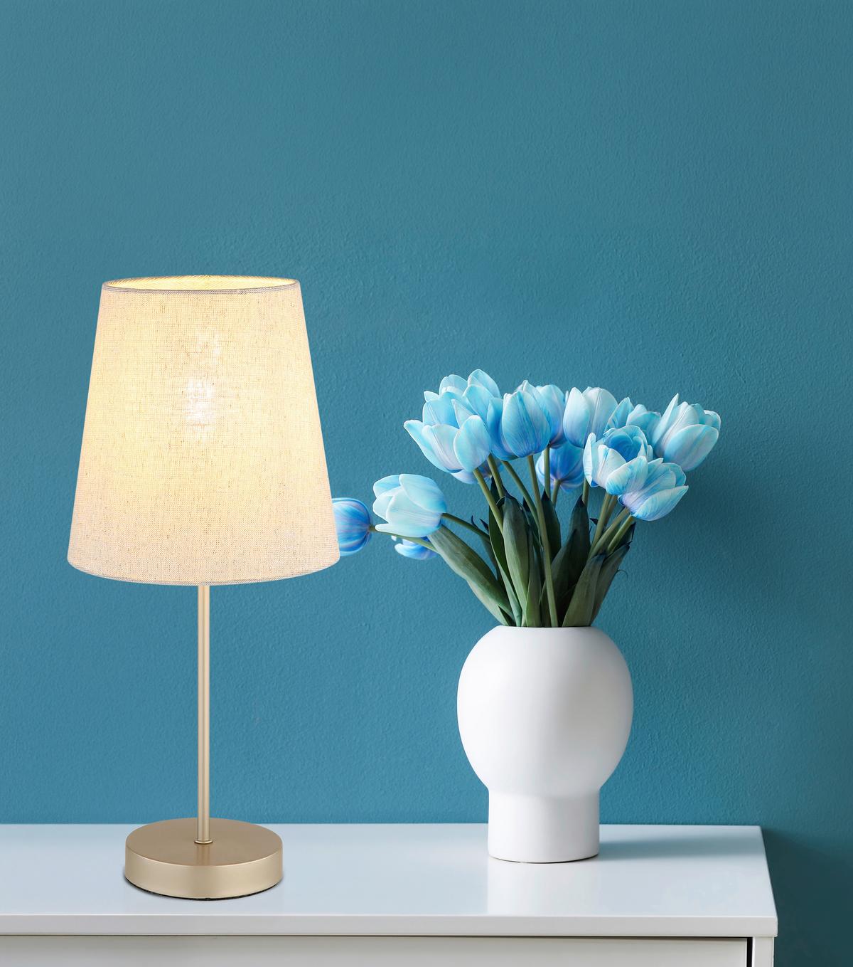 Stona Lampa Joris - šampanjac/bež, Dizajnerski, tekstil/metal (20/45cm) - Globo