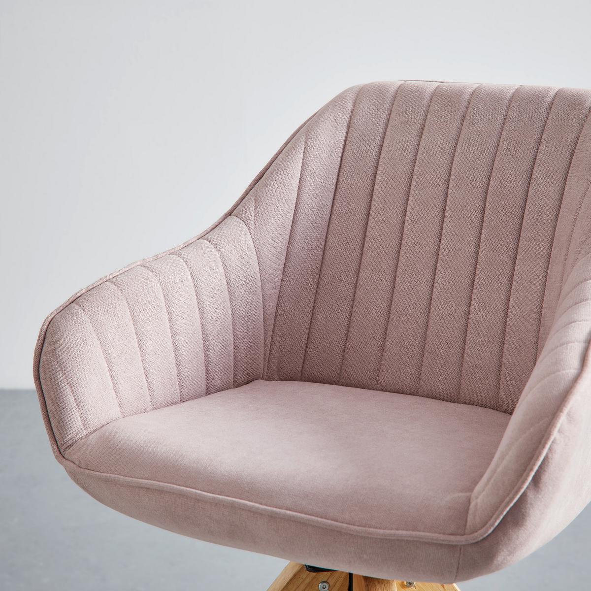 Karosszék Leonie - rózsaszín/tölgyfa, Modern, textil/fa (60/84/61cm) - Modern Living