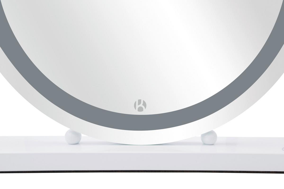 WANDSPIEGEL LED SCHMINKSPIEGEL GLAMORY 125 - Weiss, Basics, Glas/Holzwerkstoff (53/10/60cm) - Kayoom