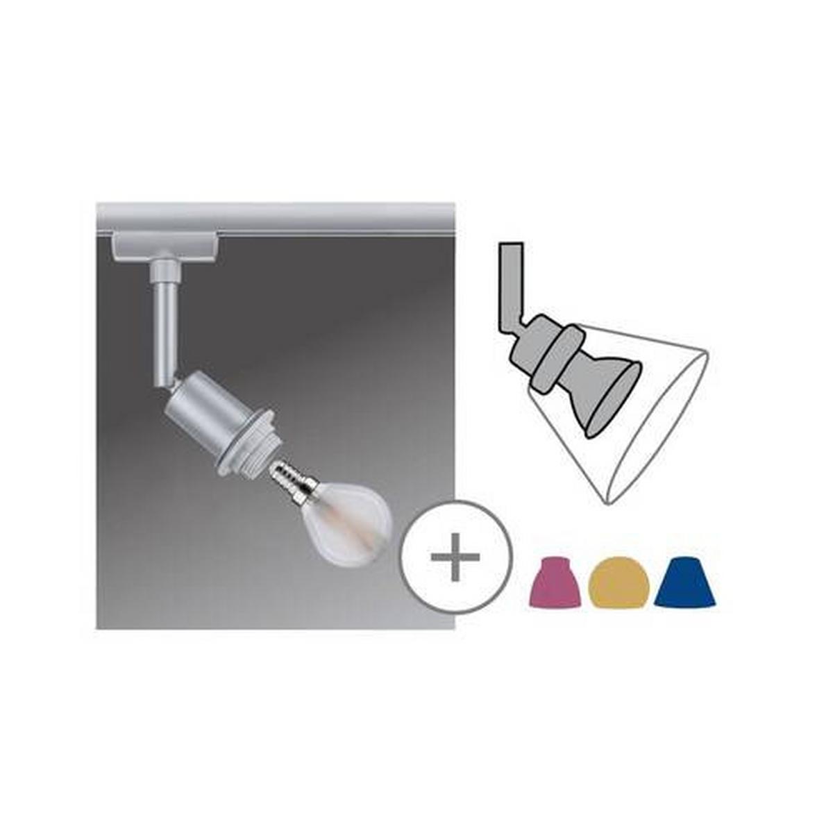 Schienensystem-Strahler Basic Spot max. 20 Watt - Chromfarben, Basics, Kunststoff/Metall (4,4/16,3cm) - Paulmann