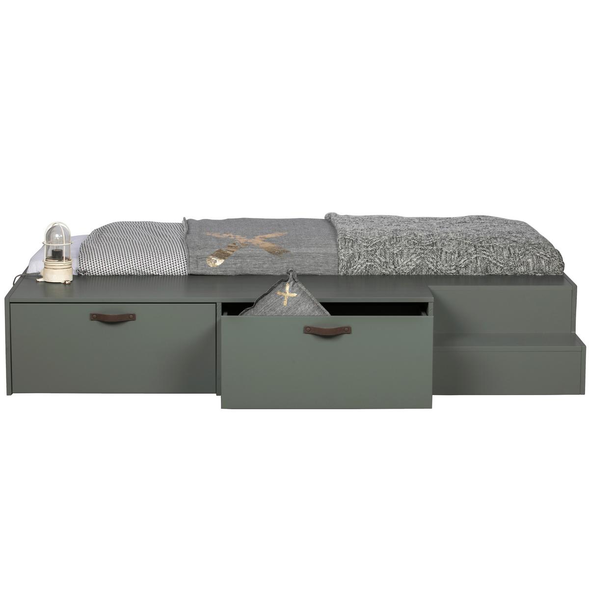 Bett Stage Dunkelgrün ca. 80x200 cm - Dunkelgrün, Design, Holz (80/200cm) - Livetastic