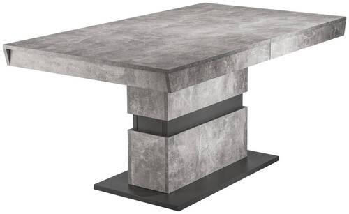 Esstisch ausziehbar Matthew 160-215x90 cm Grau Betonoptik - Dunkelgrau/Grau, MODERN, Holzwerkstoff (160/90/75cm) - MID.YOU
