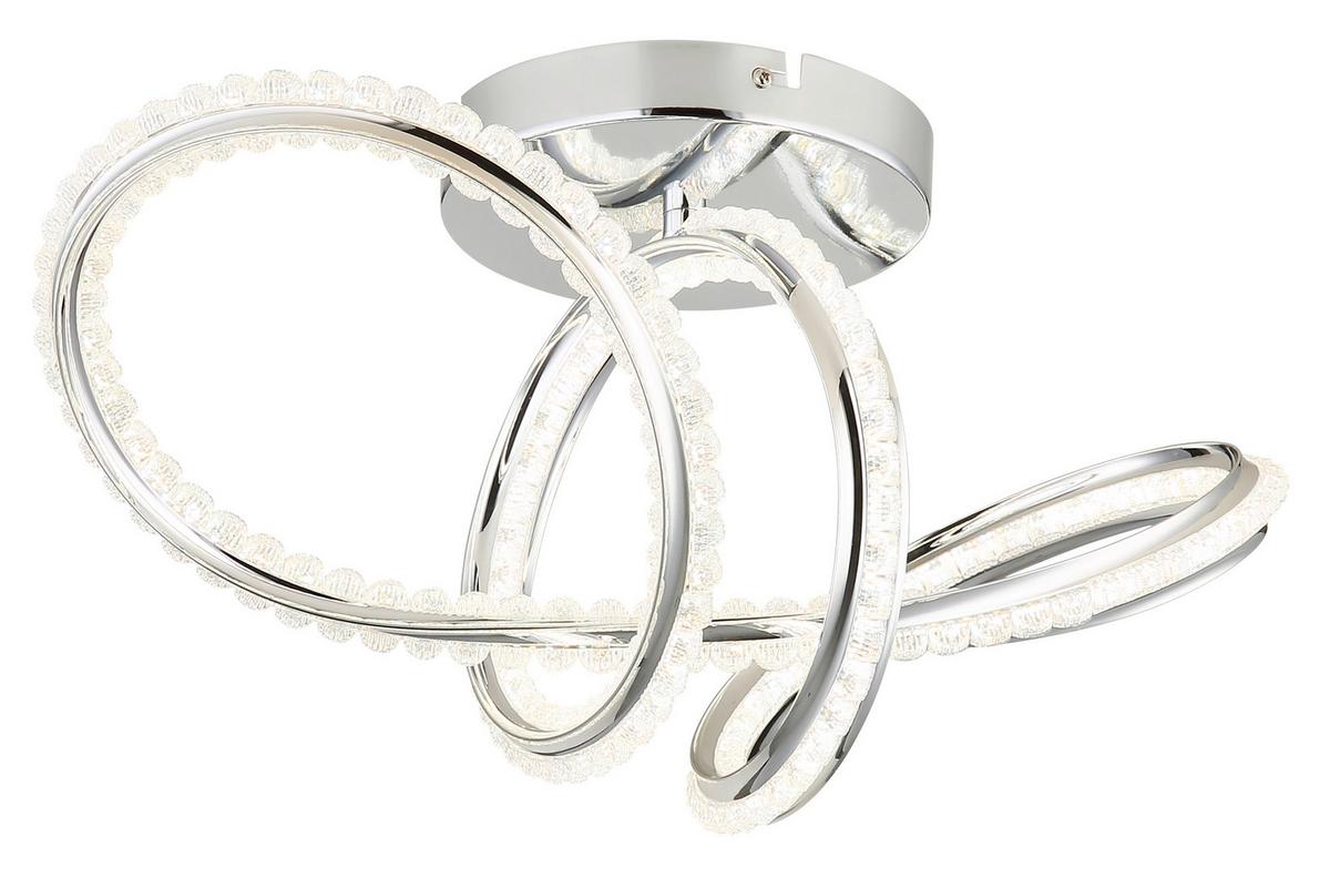 Led-deckenleuchte 67440d Evangeline - Chromfarben/Klar, Design, Kunststoff/Metall (50/25/25cm) - Globo