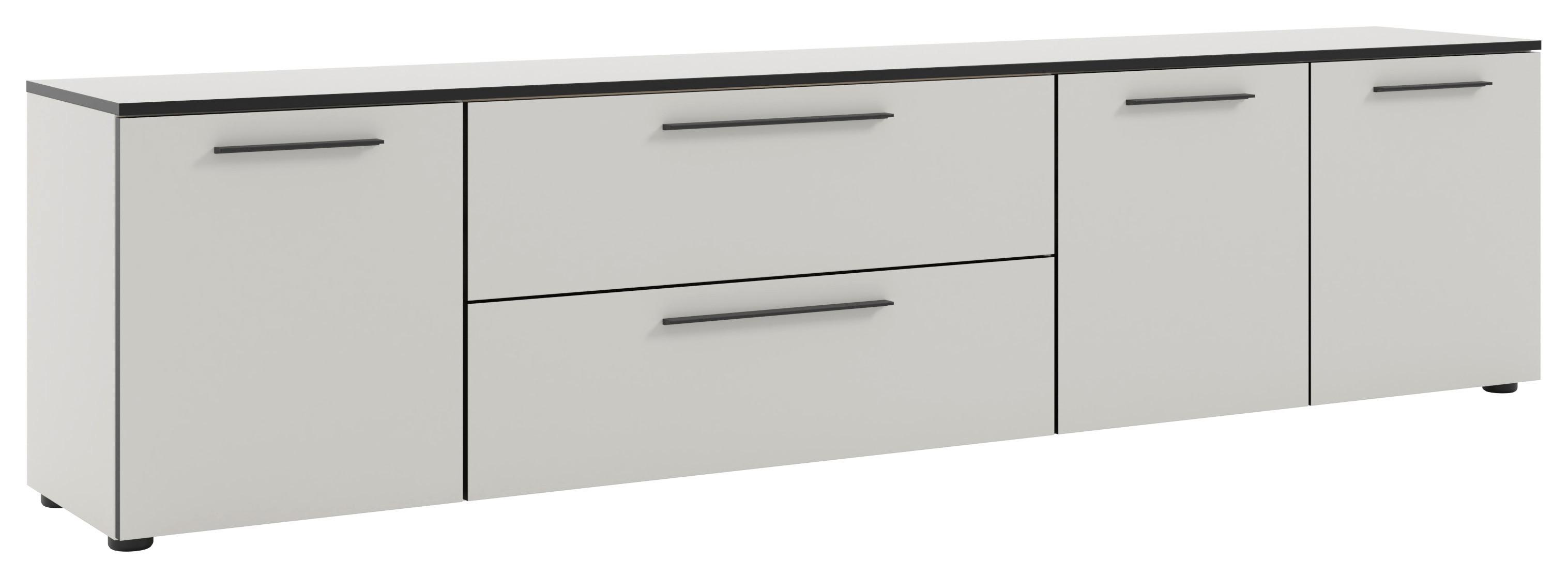 KOMODA NISKA SOUL - czarny/biały, Modern, materiał drewnopochodny/tworzywo sztuczne (225/55/40cm)