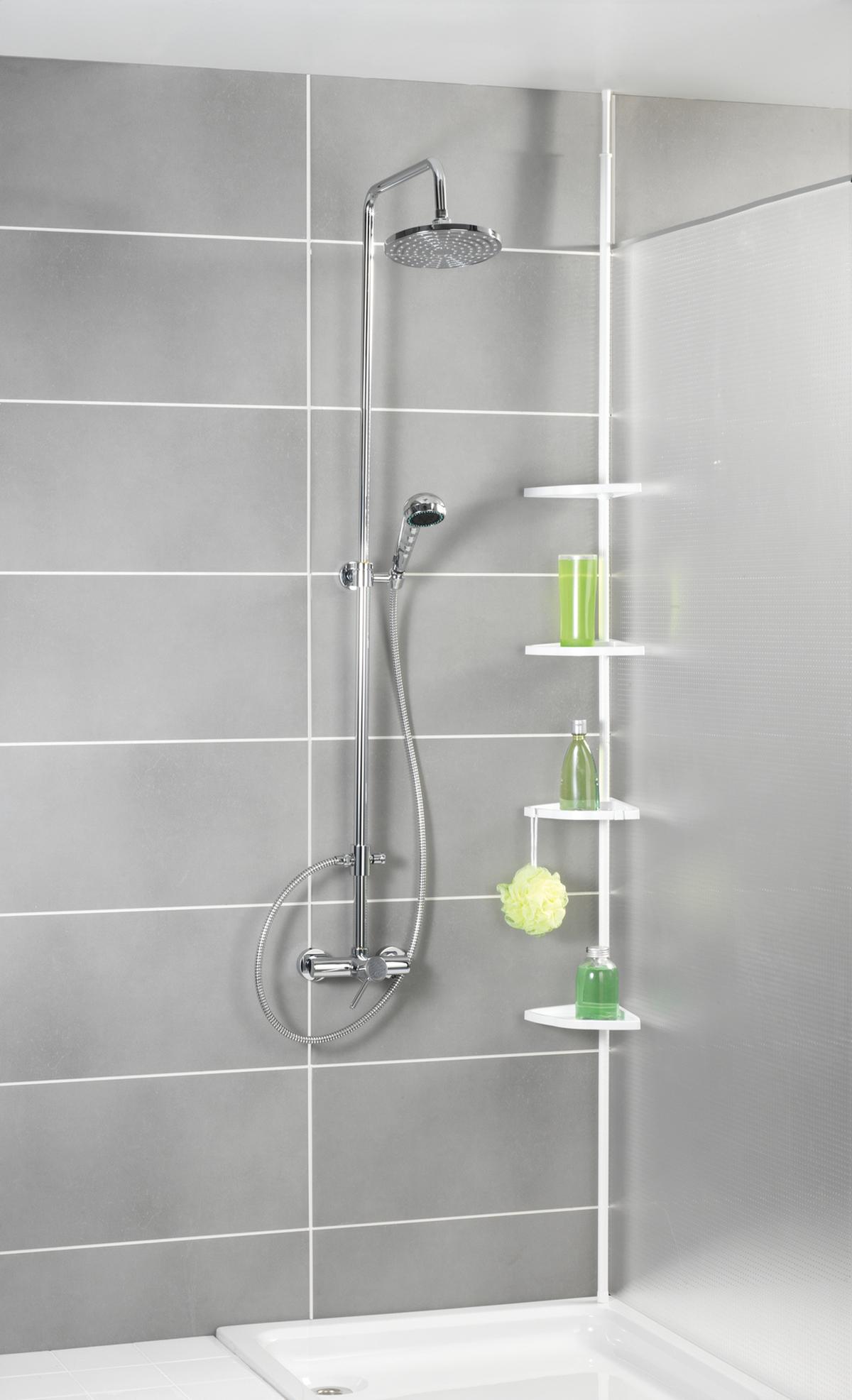 Duschregal in Weiß - MODERN, Metall (26/78-265/19,5cm) - Mömax