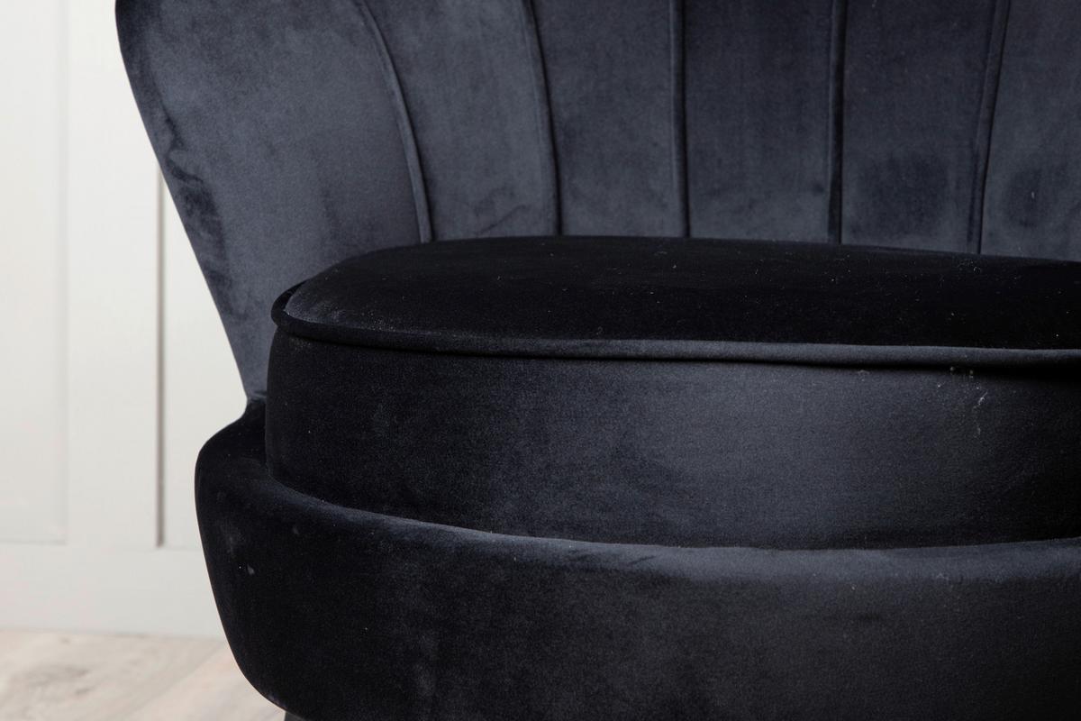 Sessel Calais ca. 83x76 cm Schwarz Samt - Schwarz, Design, Textil/Metall (83/76/77cm) - Livetastic