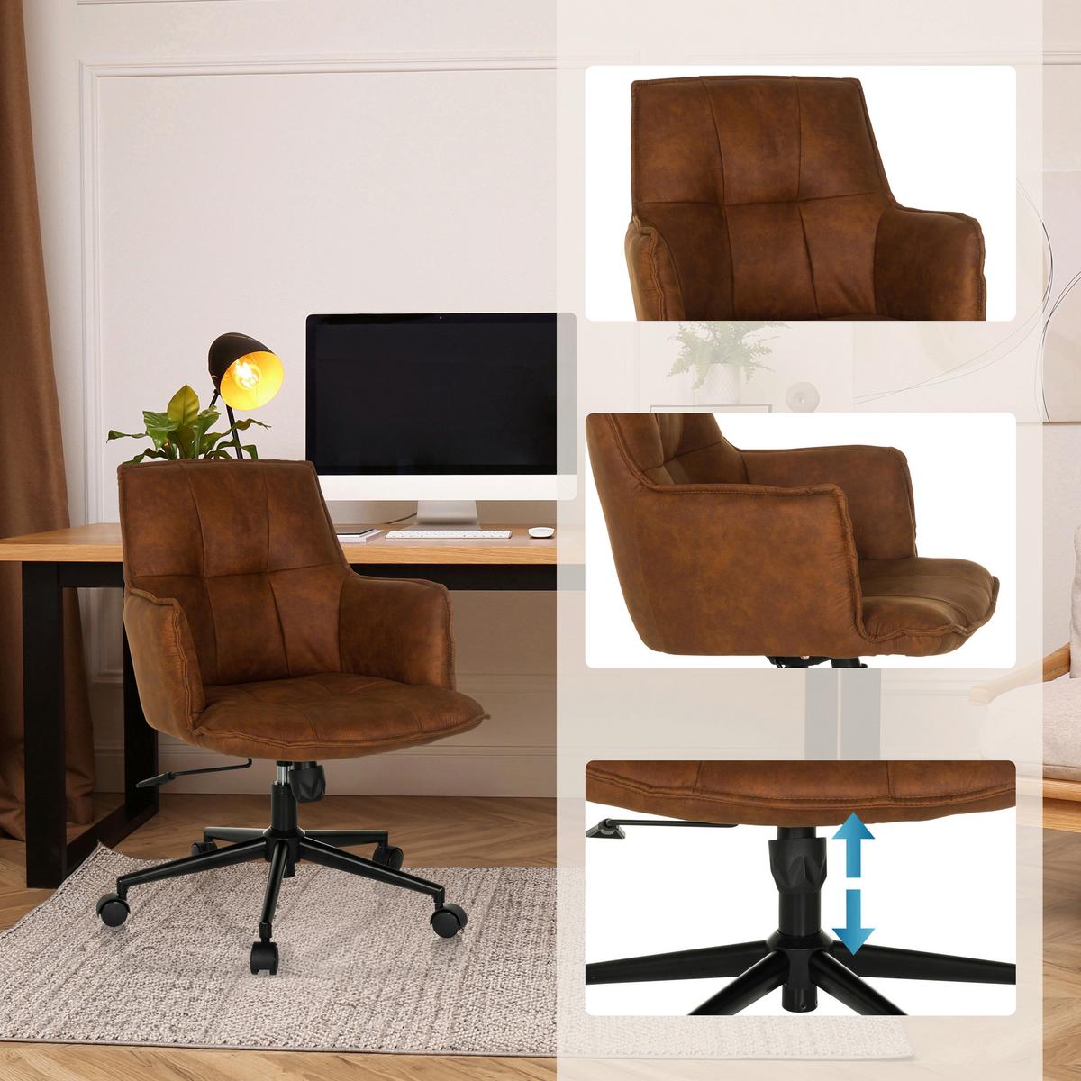 Drehstuhl Solao Life Braun - Schwarz/Braun, MODERN, Kunststoff/Textil (54/85/70cm) - MID.YOU