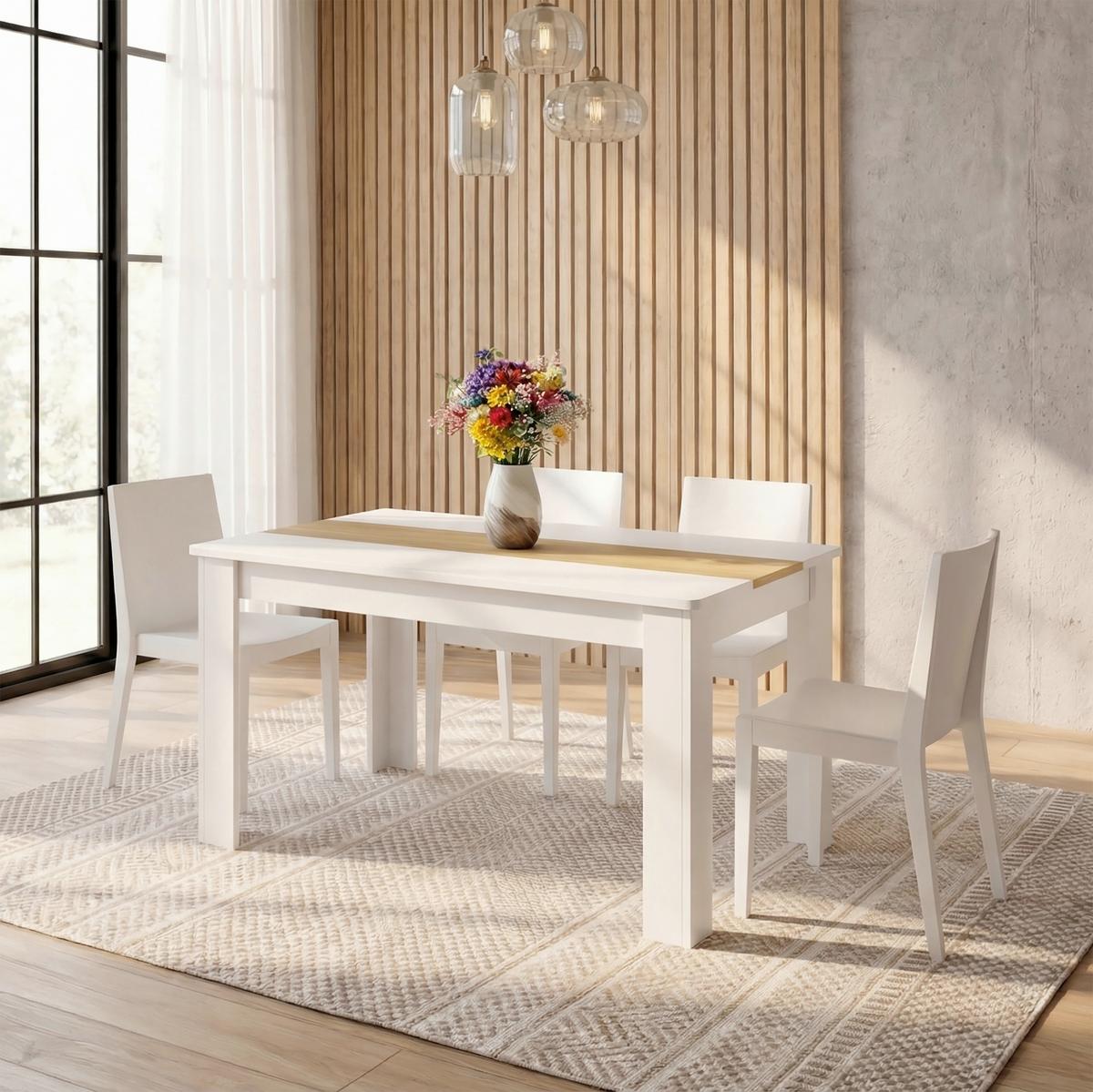 Esstisch Vcm Esstisch "disalo" 140x80 - Honigeiche/Weiss, Modern, Holzwerkstoff (140/80/75cm) - MID.YOU