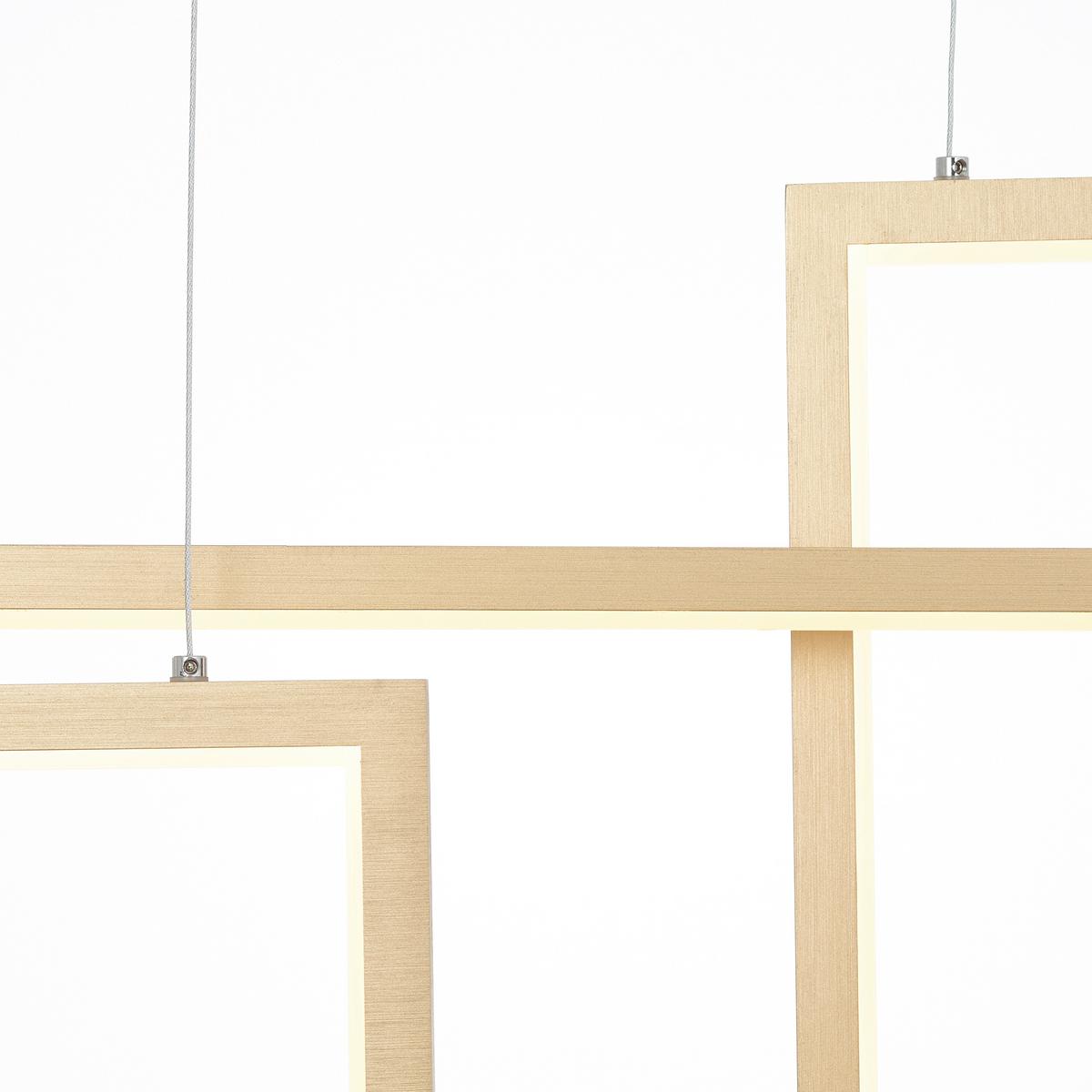 LAMPA WISZĄCA LED G99196/54 GWYN - kolor aluminiowy/kolor złoty, Design, tworzywo sztuczne/metal (124/80/13cm)