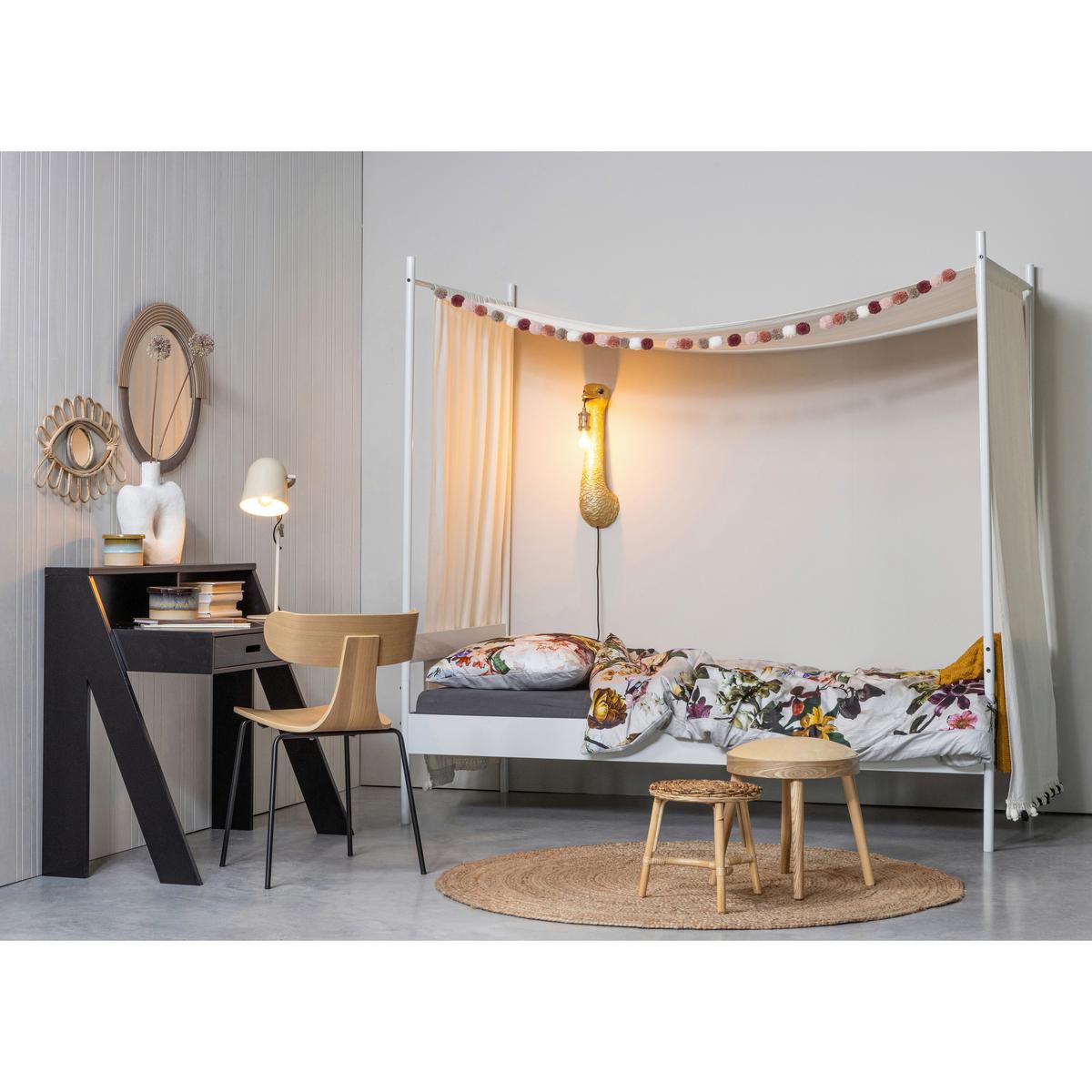 Stuhl-Set Form Naturfarben B: 50cm - Schwarz/Naturfarben, MODERN, Holz/Metall (50/78/52cm) - Livetastic
