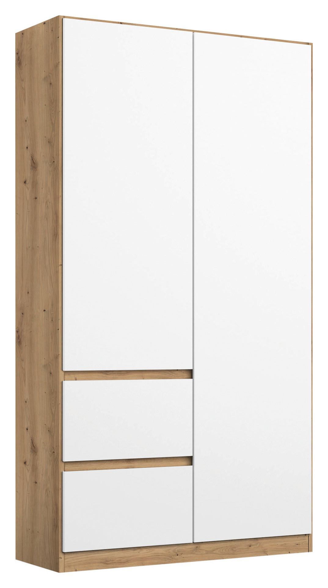 DULAP USI ROTATIVE NIDDA - alb/stejar Artisan, Basics, material pe bază de lemn (91/197/54cm) - Modern Living