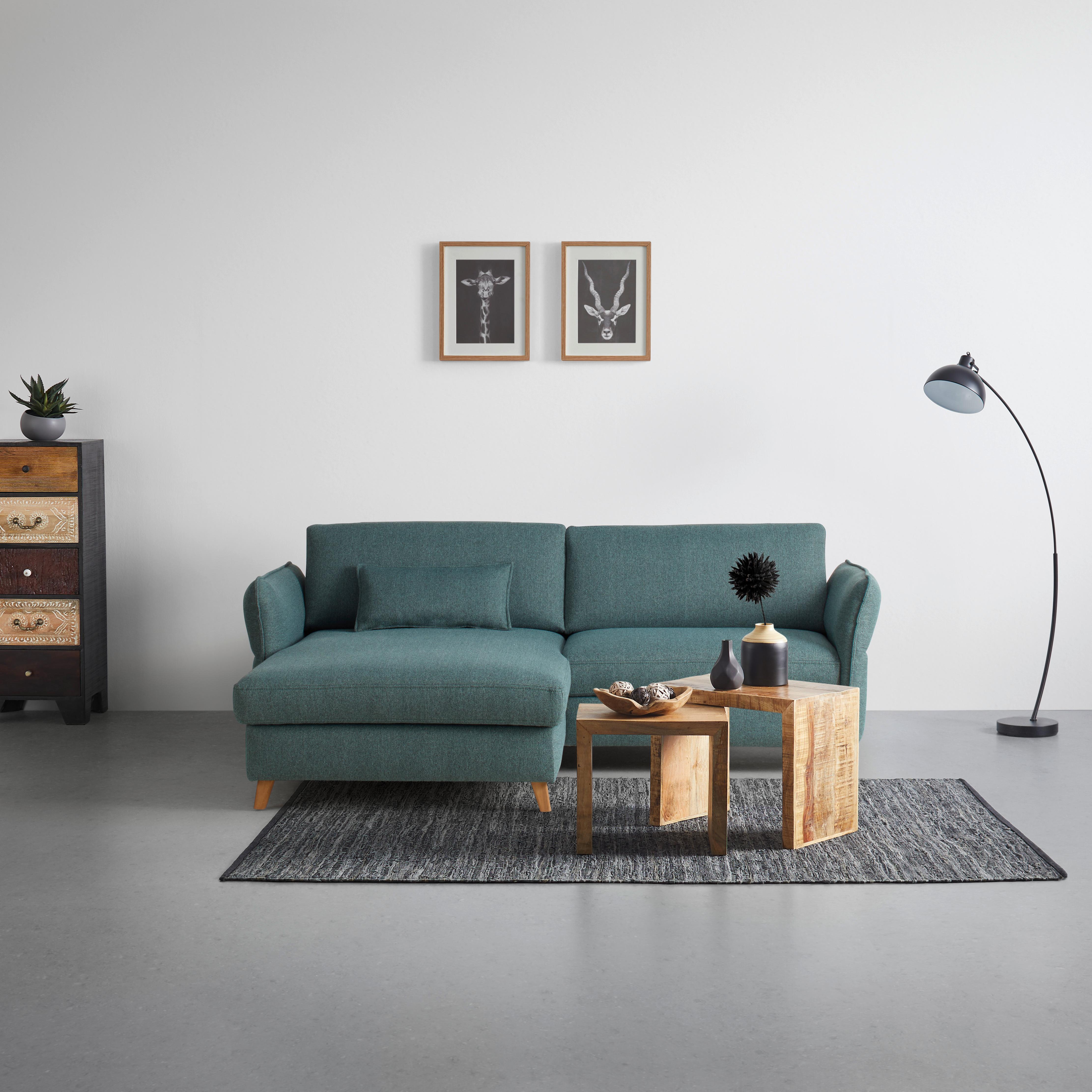 Sarokkanapé Leaf - bézs/zöld, Modern, fa (160/85/238cm) - ecoTree
