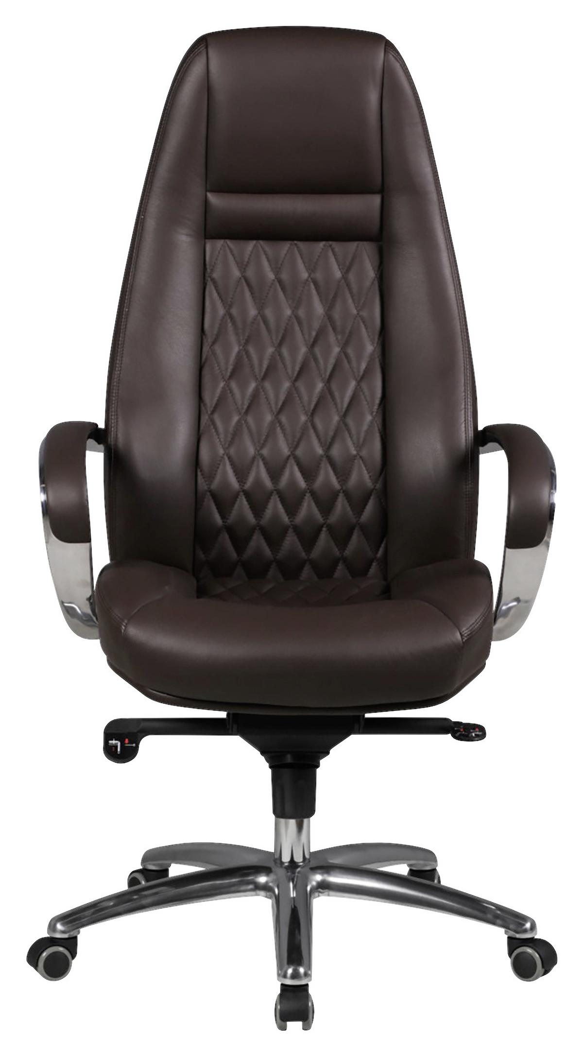 Pisarniški Stol Austin - barve aluminija/rjava, Moderno, kovina/umetna masa (68/130/68cm) - MID.YOU
